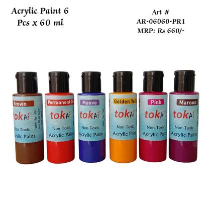 Acrylic Paint 6×60ml — Warm Palette